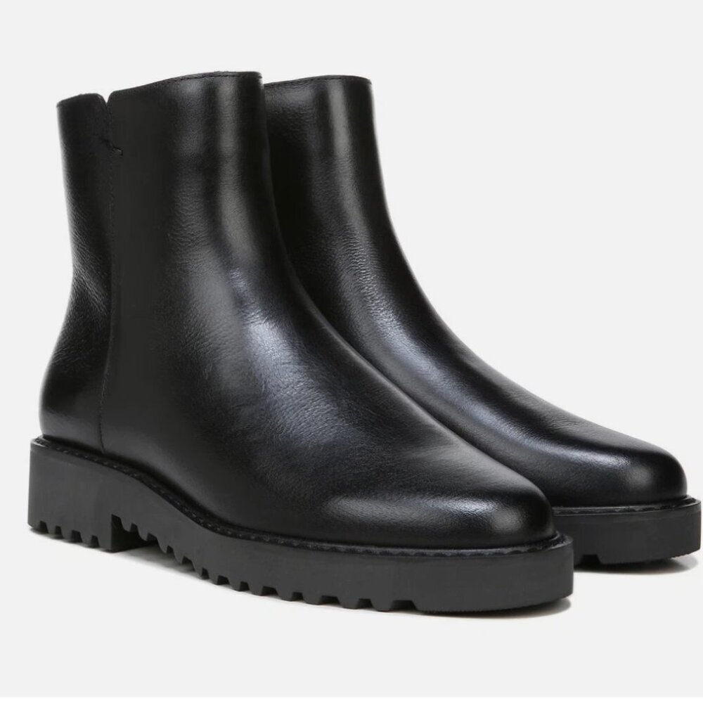Franco Sarto Black Leather Ankle Boots